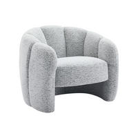 MUSCHELSESSEL - Chenille-Stoff - Grau - DELIPO - Grau, Textil (76/73/93cm) - Vente-Unique