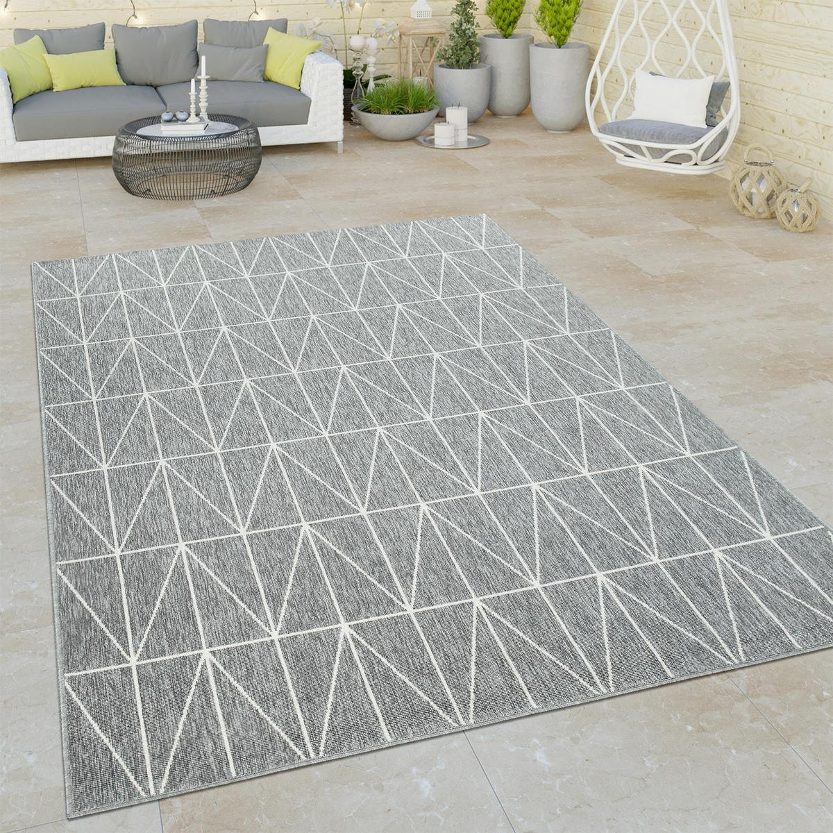 OUTDOOR-TEPPICH BRUGGE 224 GRAU 120X170 - Grau, Textil (120/170cm) - Paco Home