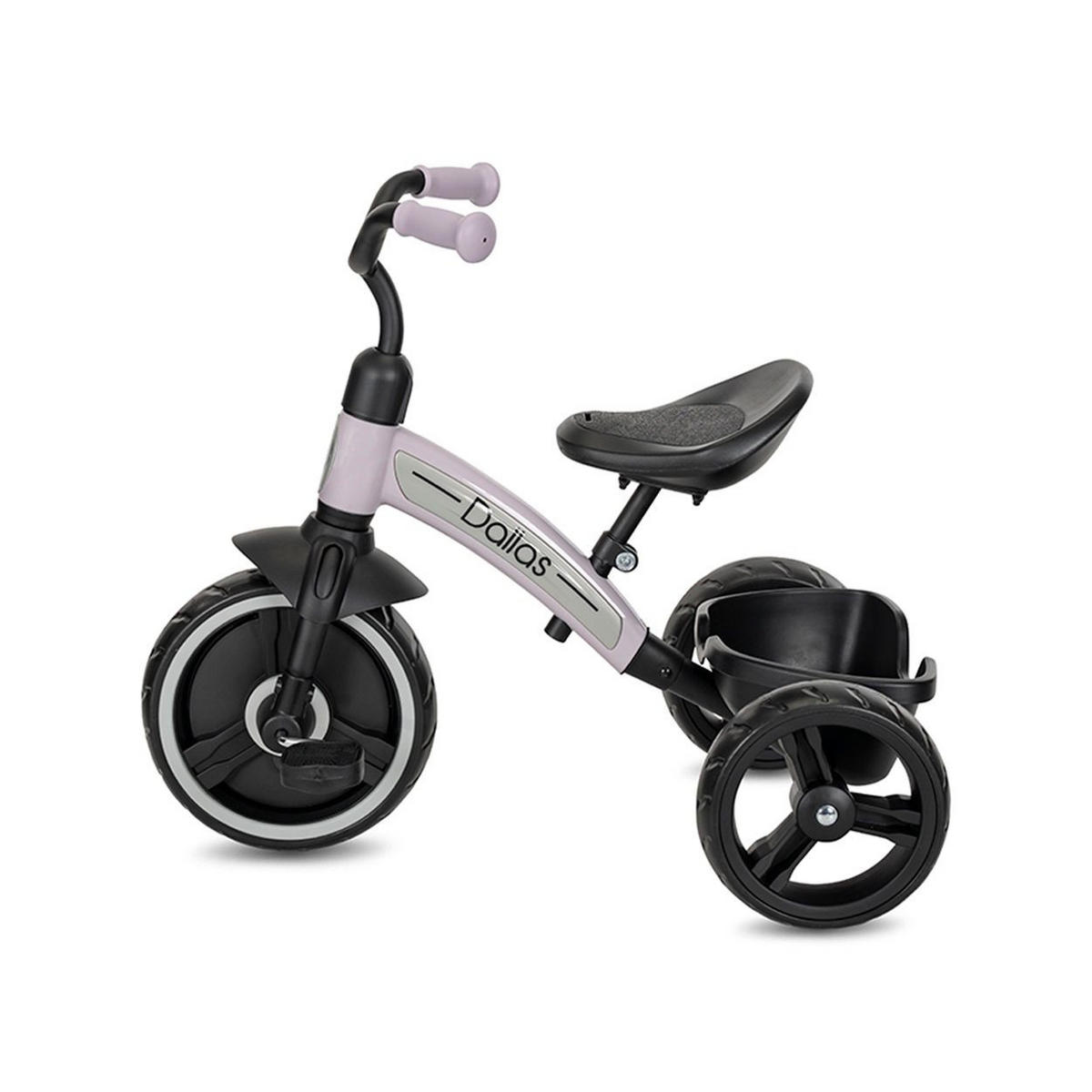 DREIRAD Dallas pink ergonomischer Sitz, höhenverstellbar, EVA-Räder, Korb - Pink, Metall (68/48/58cm) - Lorelli