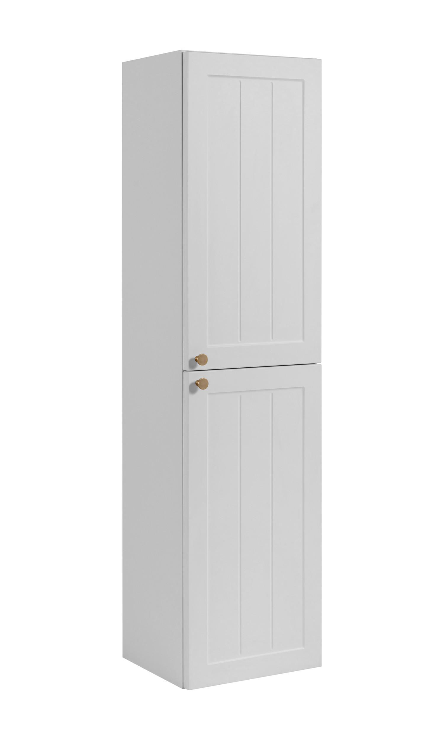 BADEZIMMERSCHRANK, weiß, 35 x 136 x 27 cm, goldener Griff - Goldfarben/Weiß, Holzwerkstoff/Metall (35/136/27cm) - 3XE LIVING