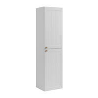 BADEZIMMERSCHRANK, weiß, 35 x 136 x 27 cm, goldener Griff - Goldfarben/Weiß, Holzwerkstoff/Metall (35/136/27cm) - 3XE LIVING