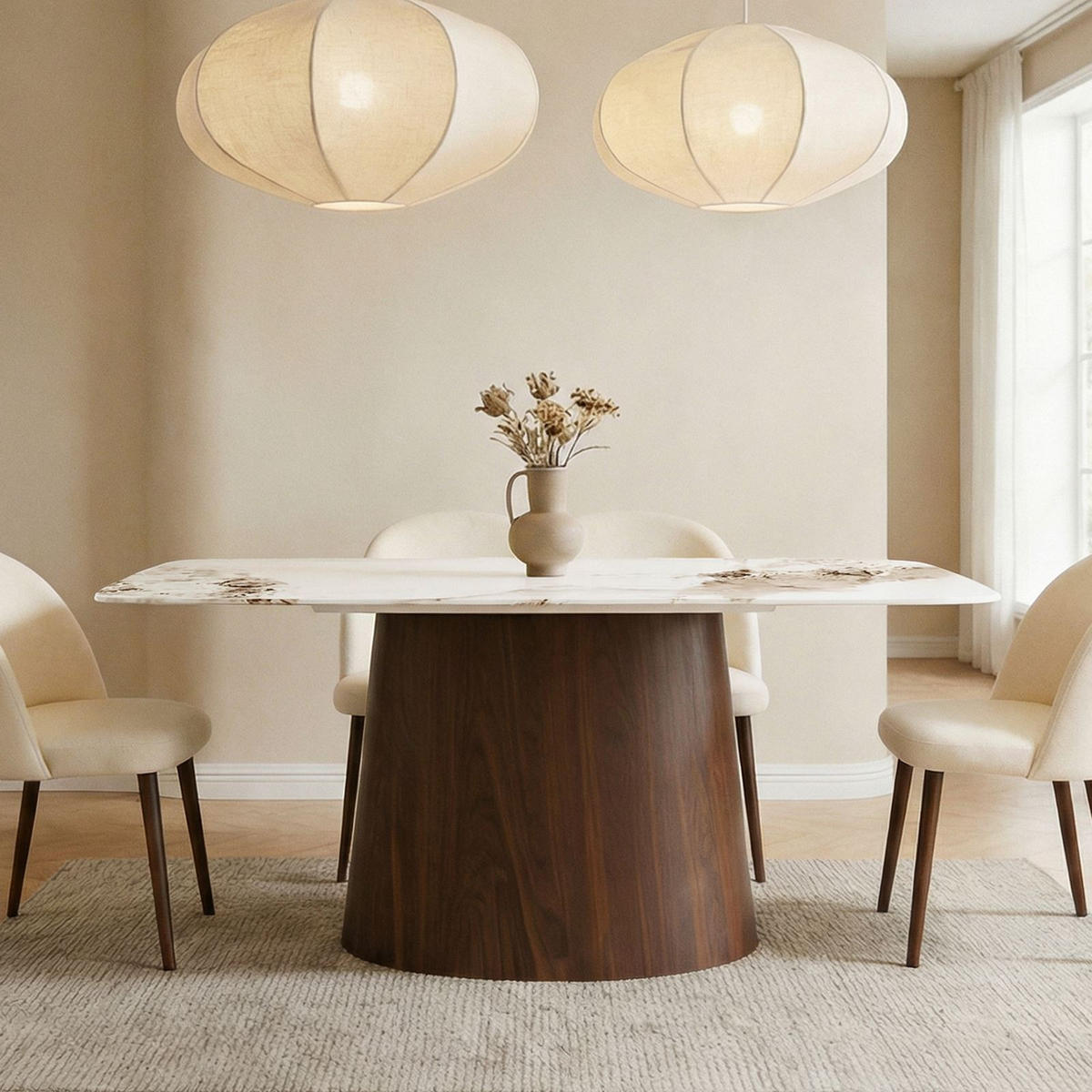 ESSTISCH NAMOS Marmor weiß - Weiß, Holzwerkstoff (90/180/75cm) - IDIMEX