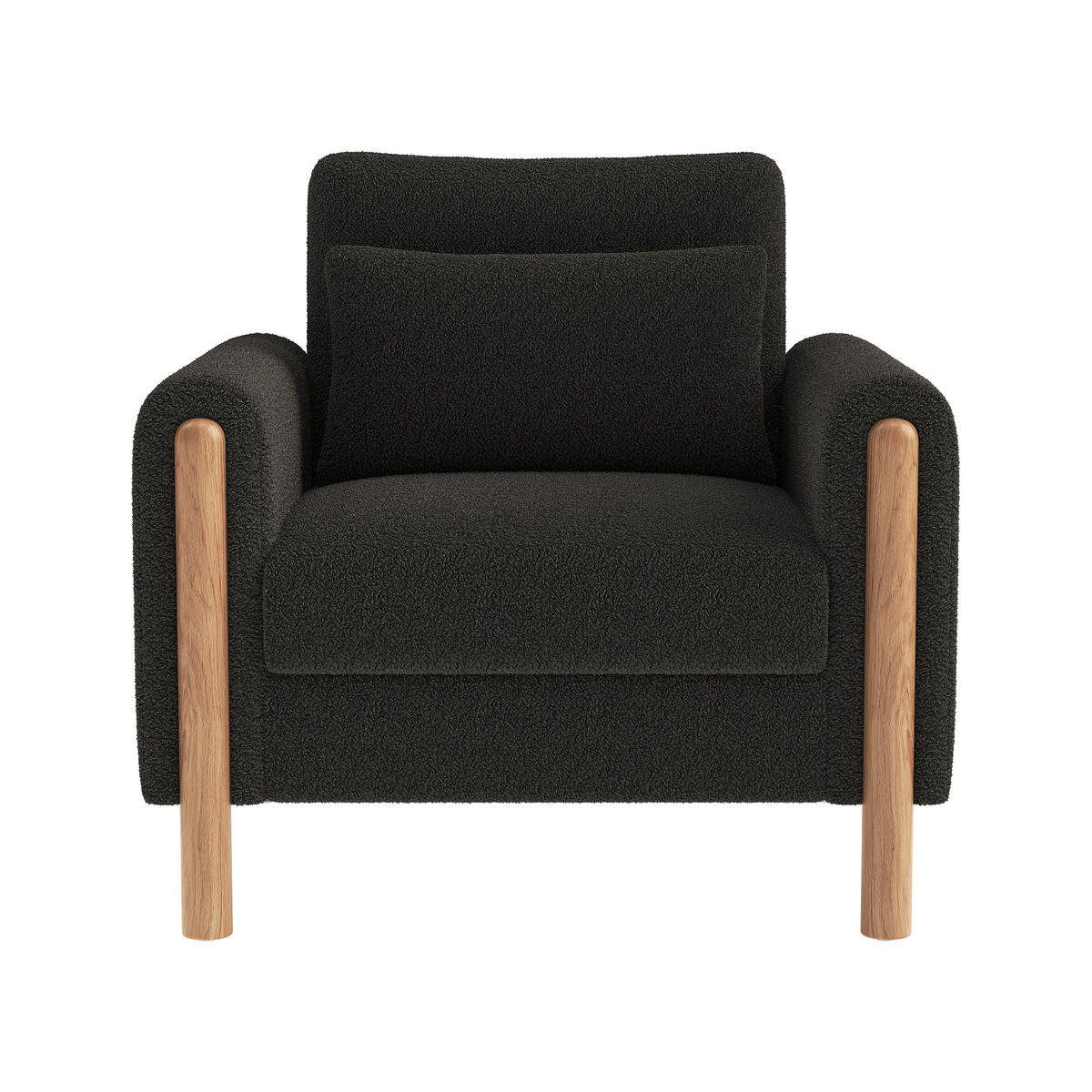 SESSEL Teddy Dunkelgrau mit Kissen - Dunkelgrau, Holz/Holzwerkstoff (87/88.5/83cm) - WISHDOR