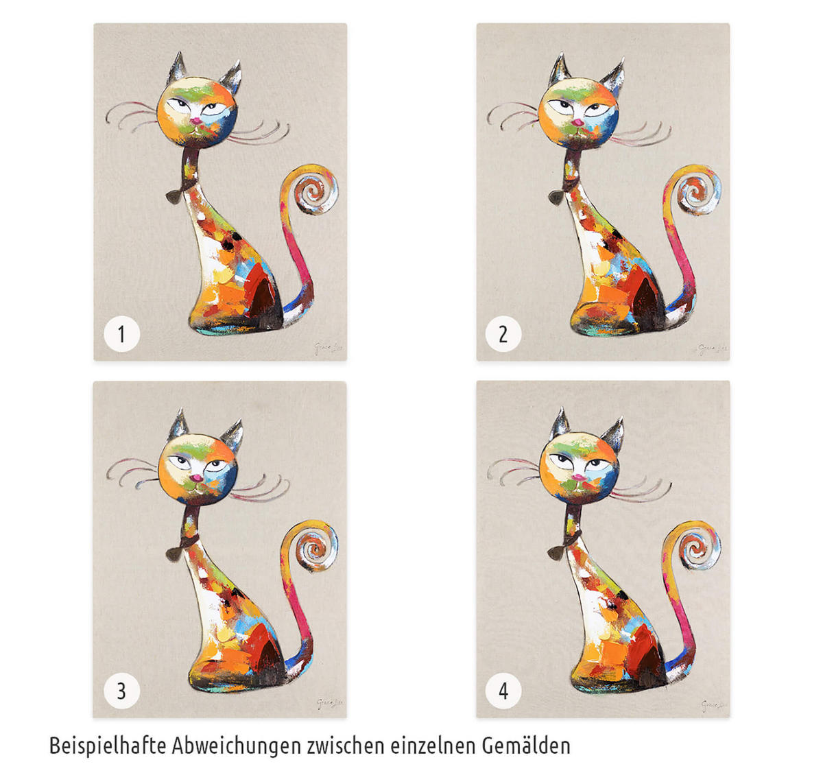 OLEJOMAĽBA 60/80 cm, Zvieratá - sivá, drevo/textil (60/80cm) - KUNSTLOFT