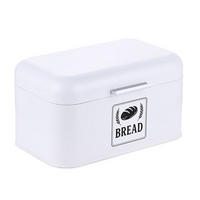 BROTKASTEN - Weiß, Metall (30/16.5/19cm) - Relaxdays