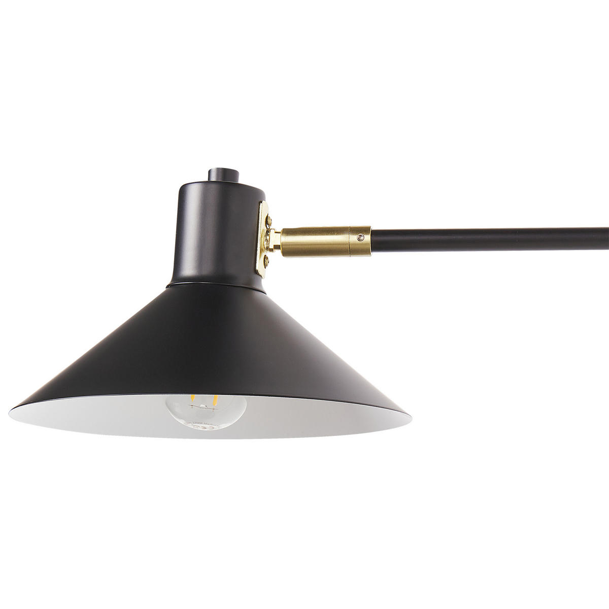 WANDLAMPE Schwarz Kadassa - Goldfarben/Schwarz, Metall (84/38/20cm) - Beliani
