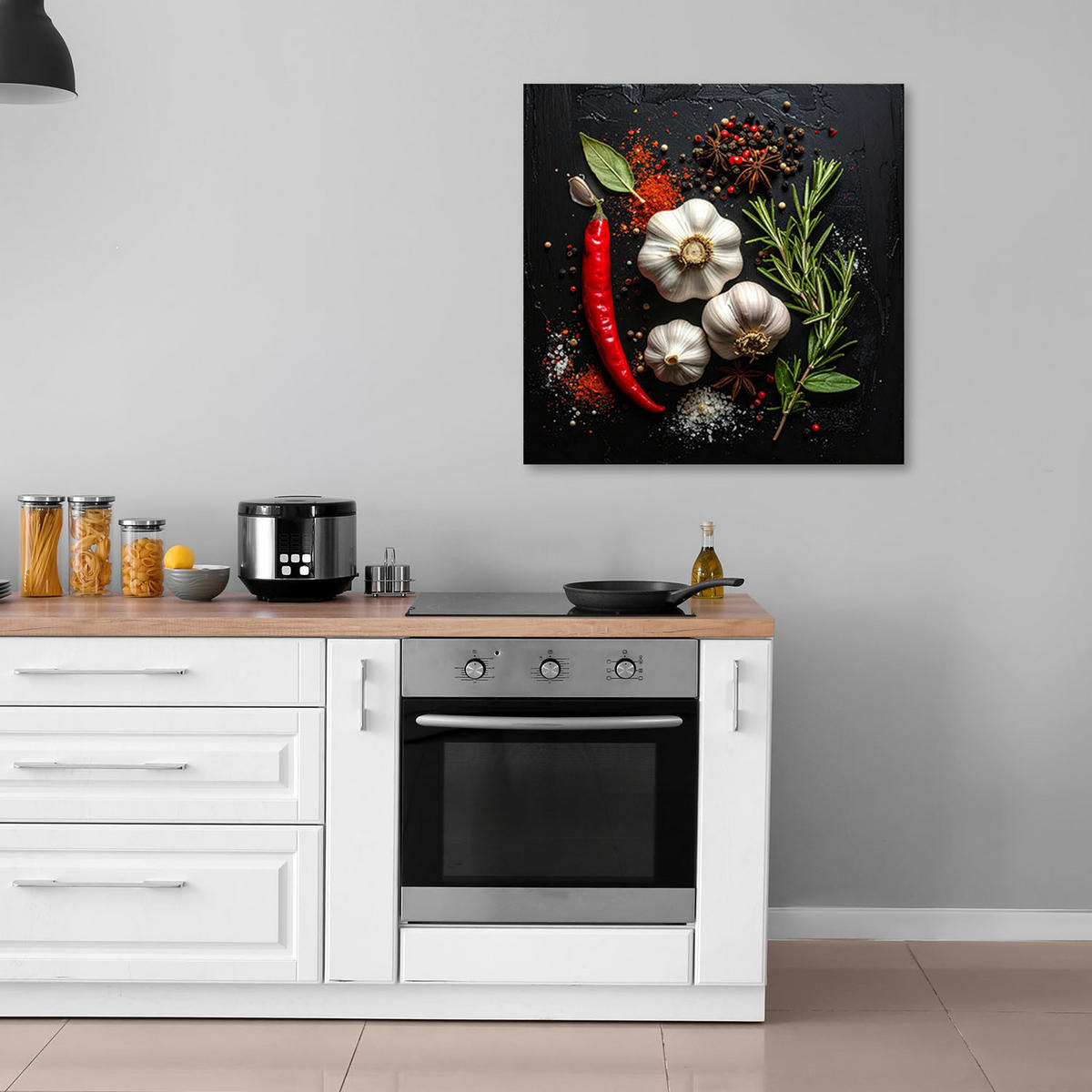 LEINWANDBILD Essen & Trinken 60x60cm - Multicolor, Textil (60/60cm) - Feeby