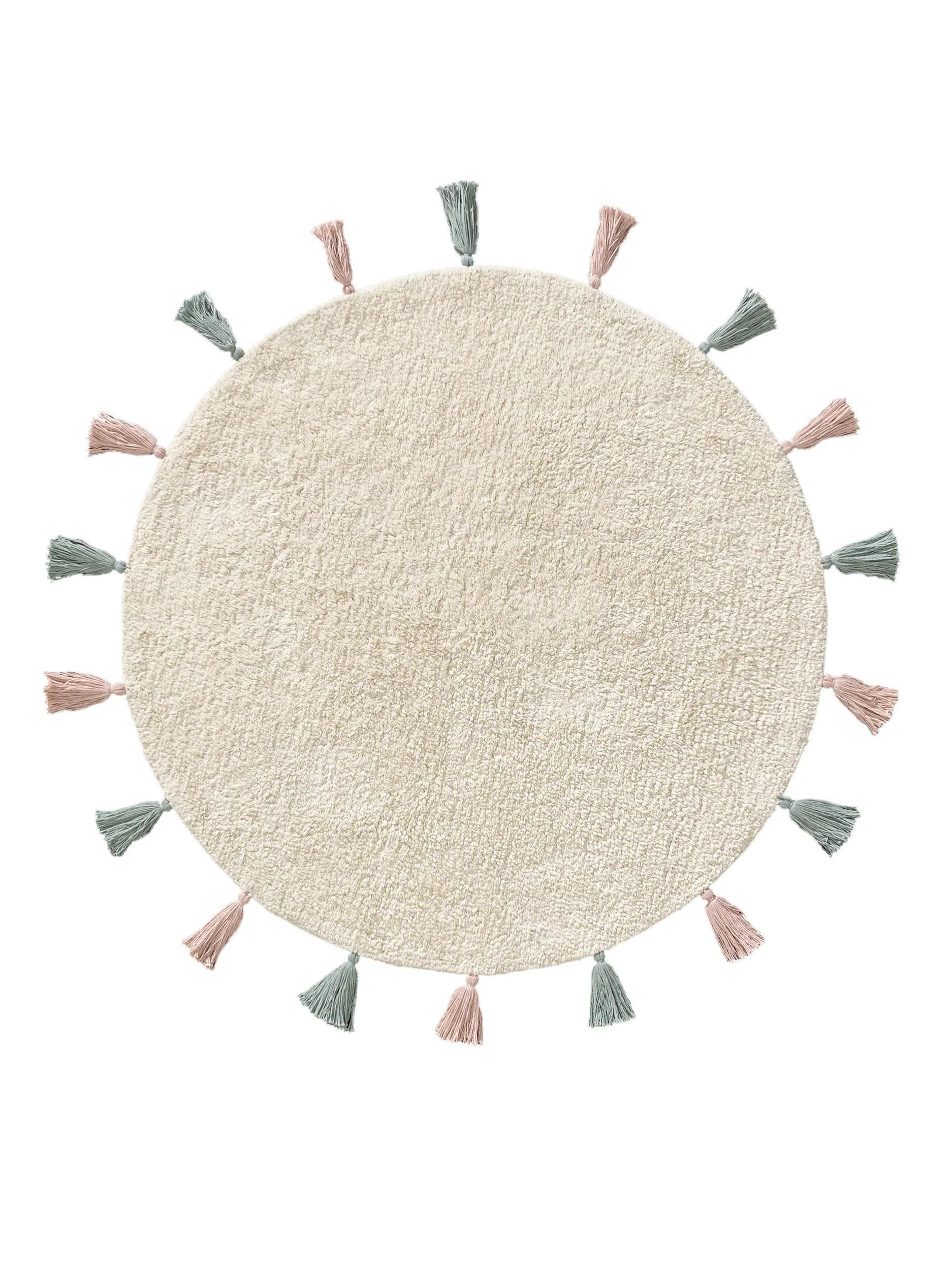 KINDERTEPPICH Malu waschbar Cream ø 100 cm rund - Creme, Naturmaterialien/Textil (100/100cm) - benuta