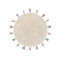KINDERTEPPICH Malu waschbar Cream ø 100 cm rund - Creme, Naturmaterialien/Textil (100/100cm) - benuta