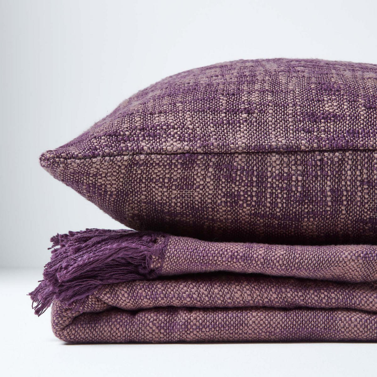 ÜBERWURF Nirvana Slub 225/255 cm, 100% Baumwolle - Lila, Textil (225/225cm) - Homescapes