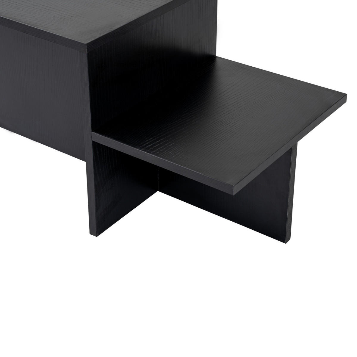 COUCHTISCH mit 2 Ebenen - harmony 77/40/40 cm - Schwarz, Holzwerkstoff (77/40/40cm) - Calicosy