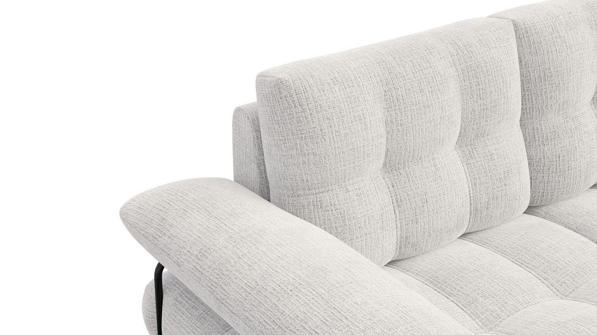 SOFA BUBBARA 2-Sitzer, creme - Creme/Schwarz, Holz/Textil (185/87/96cm) - Courtois Laville