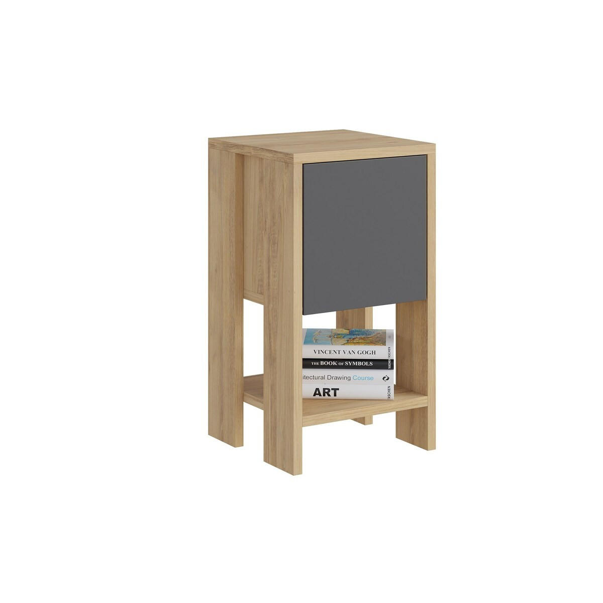 Calicosy NOČNÍ stolek s 1 výklopnými dvířky, V 55 cm - EMA
