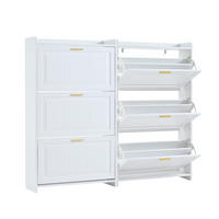 SCHUHSCHRANK Weiß 70/24/120 cm 2er-Set - Weiß, Holzwerkstoff (70/24/120cm) - PANGIVO