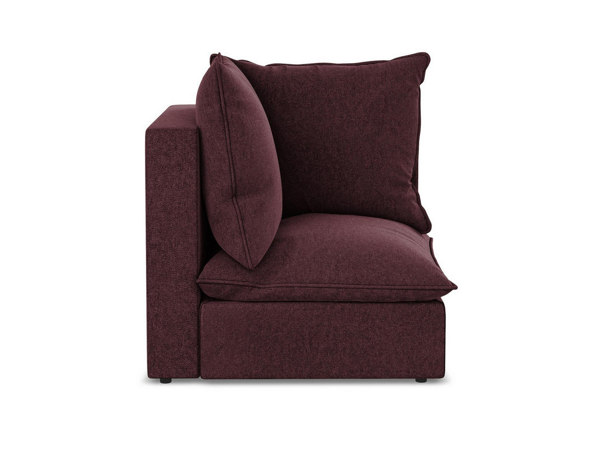 SOFAELEMENT Samt Stoff Rot - Bordeaux/Schwarz, Holzwerkstoff/Kunststoff (90/77/90cm) - Makamii