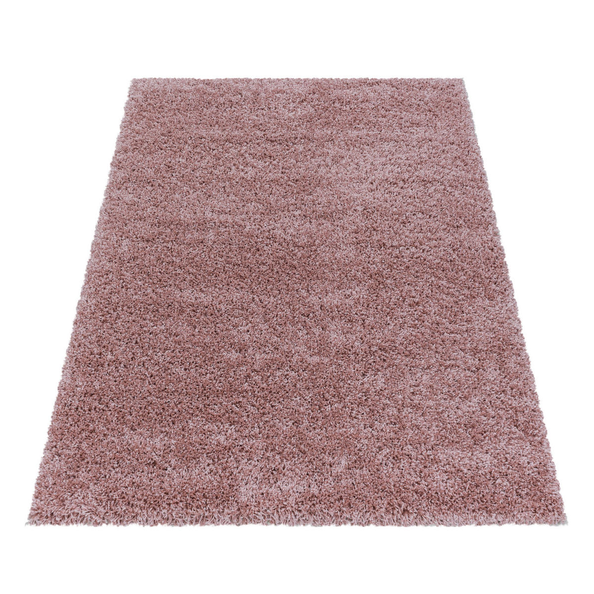 TEPPICH Hochflor Shaggy Uni-Look Polypropylen Wohnzimmer Rosa Rechteckig 160x230 - Rosa, Textil (160/230cm) - KADIMA DESIGN