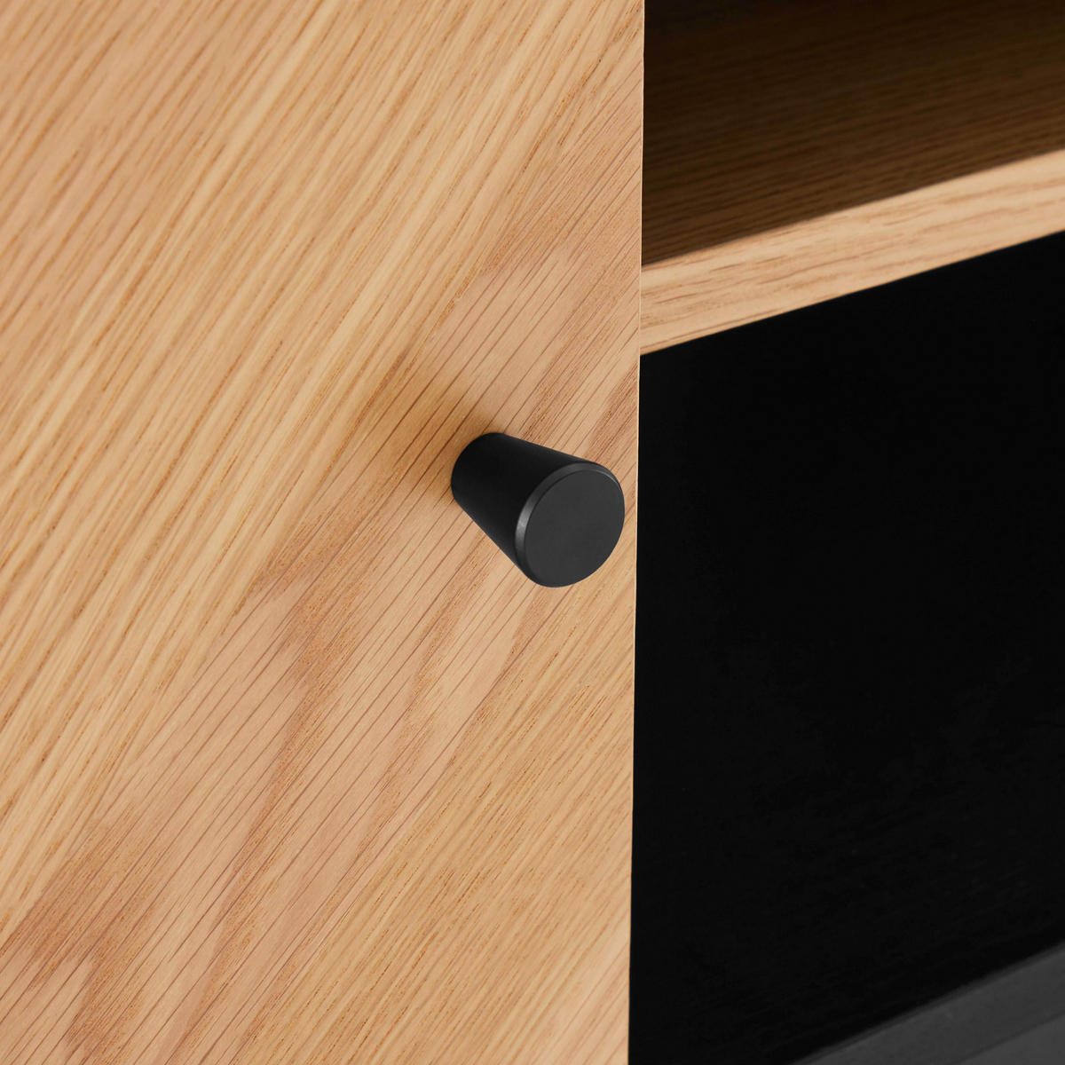 TV-SCHRANK, Schwarz - Schwarz, Holz/Holzwerkstoff (160/50/40cm) - Oviala