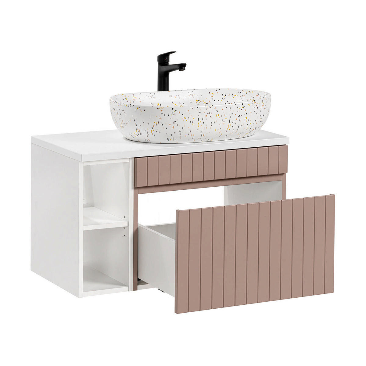 WASCHTISCH 80.4cm Zelie Rose - Pink, Holzwerkstoff (80.4/48/46cm) - Petits-meubles