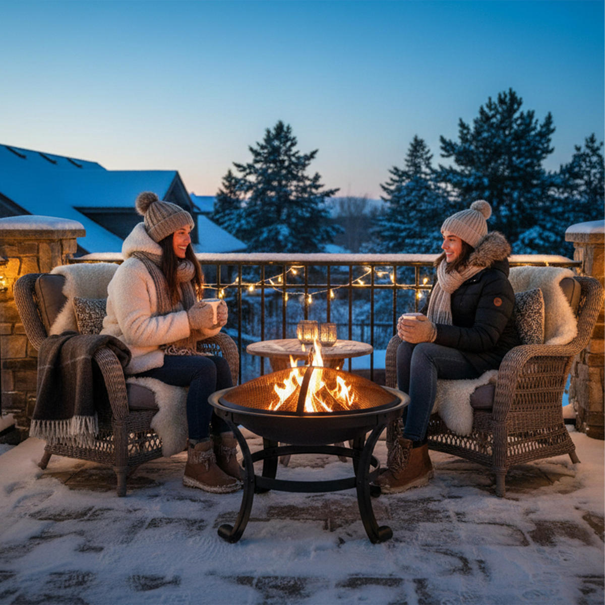 FEUERSCHALE - Schwarz, Metall (55/50/55cm) - Relaxdays