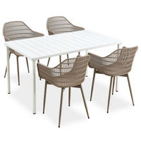 GARTENMÖBEL SET MARGHERITA 5er Set weiß - Weiß, Metall - IDIMEX