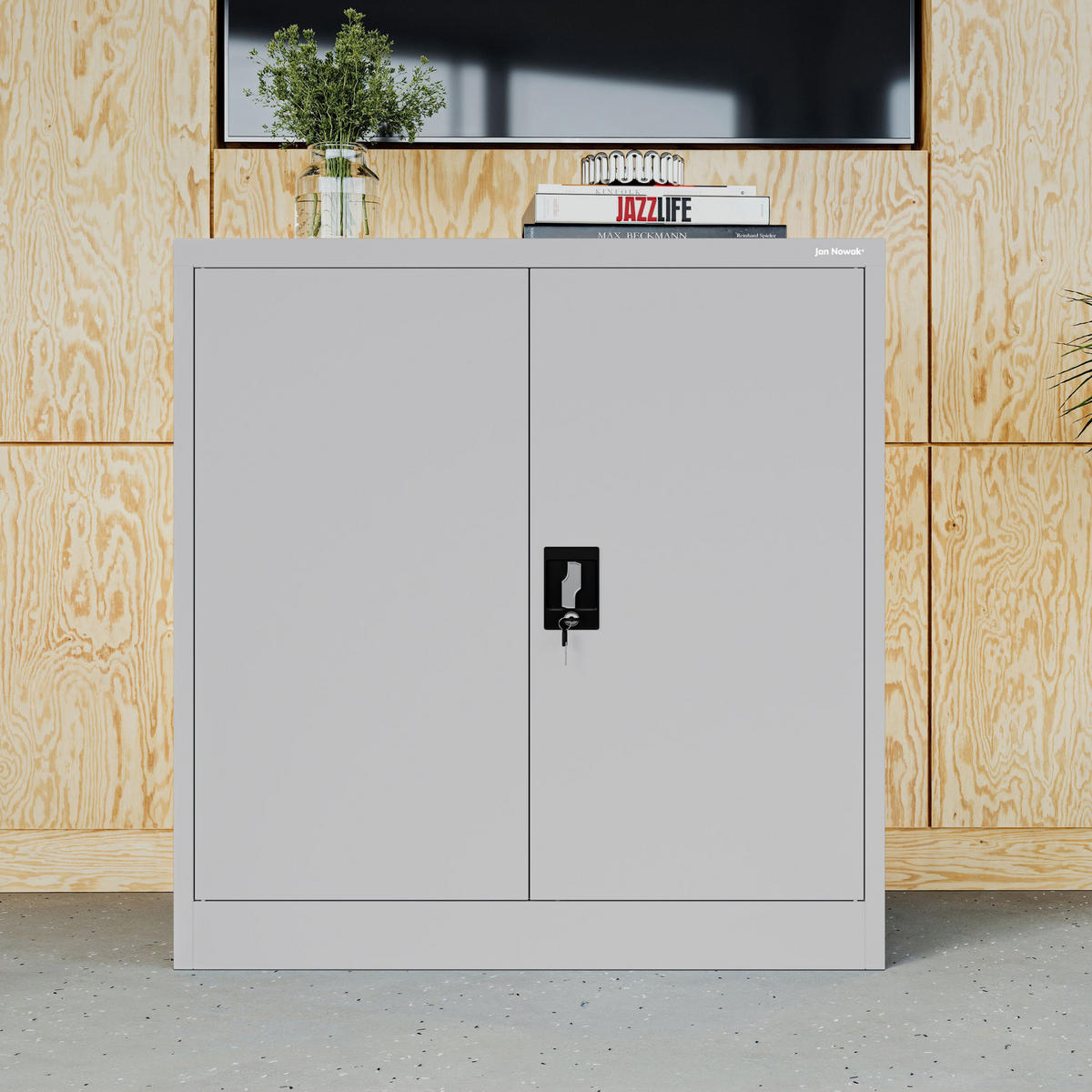 METALLSCHRANK mit Schloss für Büro und Werkstatt BEATA D600 - Grau, Metall (93/90/60cm) - Jan Nowak