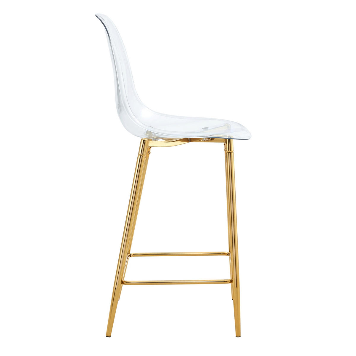 4ER-SET BARHOCKER Transparent mit Metallgestell Gold - Goldfarben, Metall (45/102/51.1cm) - Meubliv