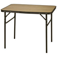 CAMPINGTISCH Holzmotiv 90/60/30 cm - Schwarz, Metall (60/30/90cm)