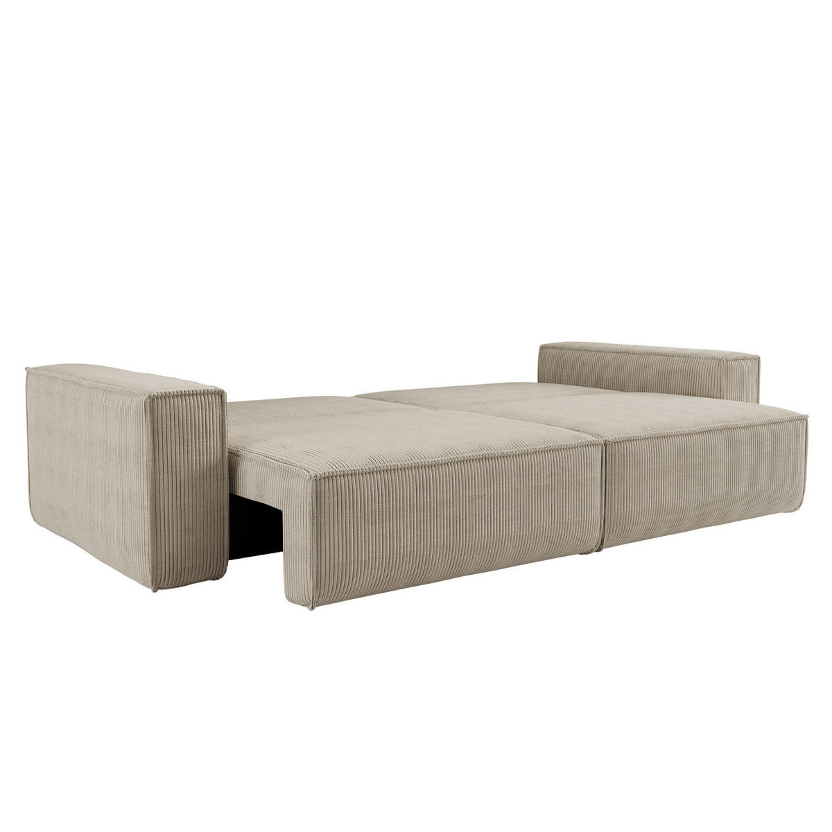 SCHLAFSOFA BEST und Bettkasten Stoff Poso Dunkelbeige - Cappuccino, Holz (246/83/98cm) - Kaiser Möbel