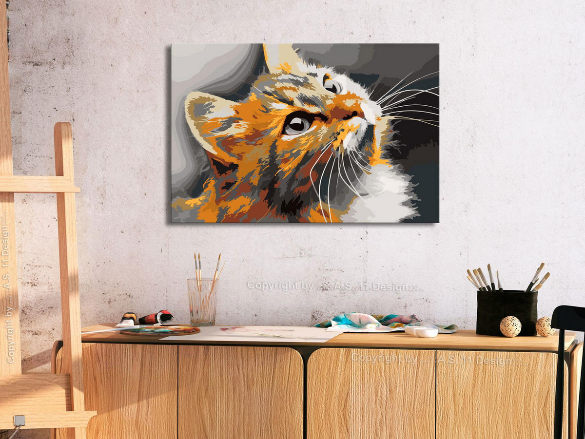 MALEN NACH ZAHLEN 50/40 cm - Multicolor, Textil (1.4/40cm) - KUNSTLOFT