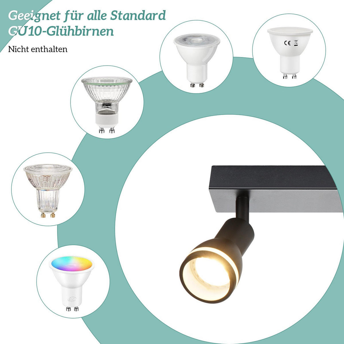 STRAHLER Heidelberg 3-flammig 42/5.5/15.7 cm - Schwarz, Metall (42/5.5/15.7cm) - Nettlife