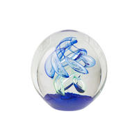 BRIEFBESCHWERER BALL - Blau, Glas (12/12/12cm) - J-Line
