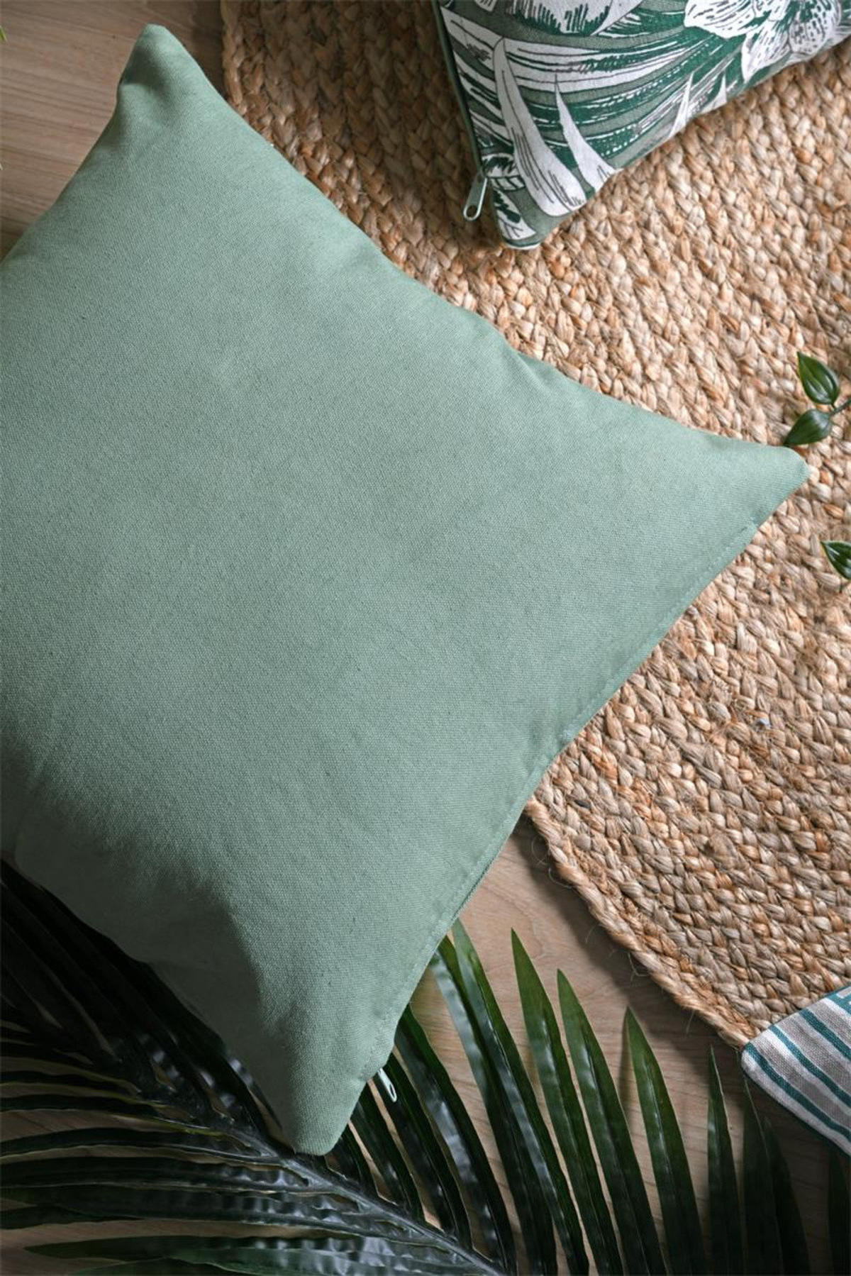 DEKOKISSEN Loris 40/40 cm - Grün, Naturmaterialien (40/40cm)