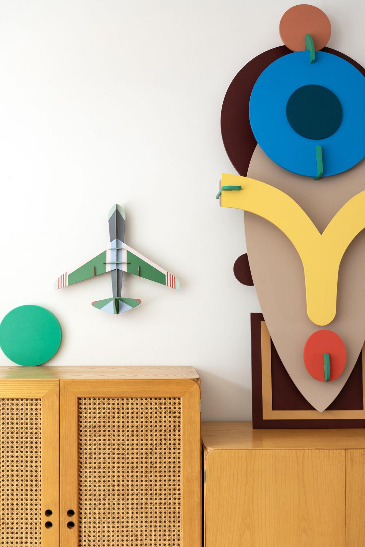 WANDDEKO Düsenflugzeug 12.5/39 cm - Multicolor, Wellpappe (12.5/39/43cm) - KUNSTLOFT