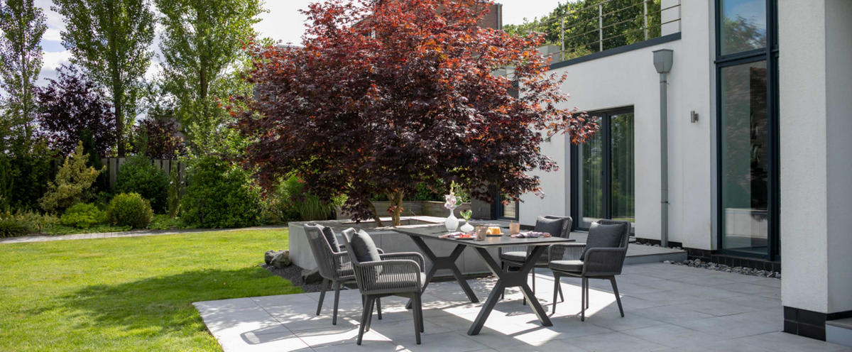 GARTENTISCH Granada - Grau, Metall (200/90/76cm) - Mr. Deko