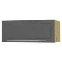 KLAPPHÄNGESCHRANK Kvantum W6B/90 Graphit Matt / Eiche Artisan Matt 90 / 59 / 36cm - Graphitfarben/Eiche Artisan, Holz/Holzwerkstoff (90/36/59cm) - Feldmann-Wohnen