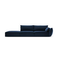 LINKES-SOFA Kaelle aus Samt königsblau 4 Sitzplätze - Blau, Textil (110/85/264cm) - Micadoni