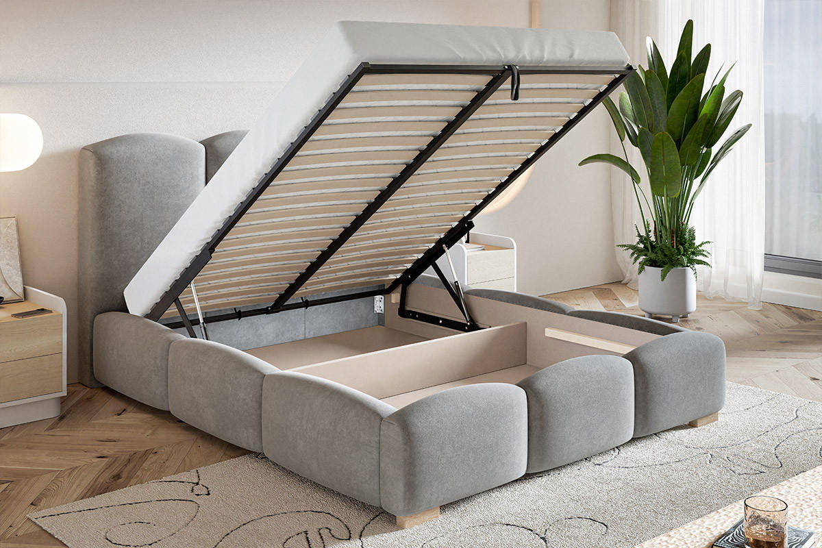 BETT Beige BEN 14 Metallrahmen 200x200 cm - Beige, Textil (200/200cm) - Sepro Meble