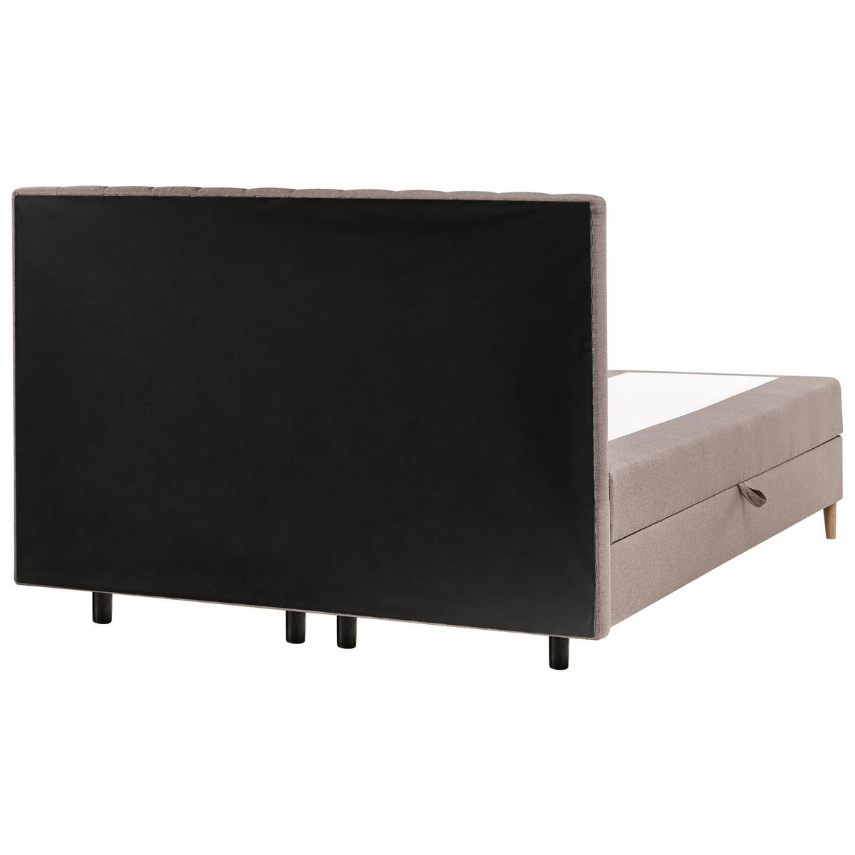 BOXSPRINGBETT mit Stauraum 180/200 cm Stoff Taupe Officer - Taupe, Textil (180/200cm) - Beliani