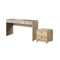 SCHREIBTISCH MIT CONTAINER Kuki Bernstein Eiche / Platingrau 2-teilig - Braun, Holz/Holzwerkstoff (50/138/76cm) - Feldmann-Wohnen