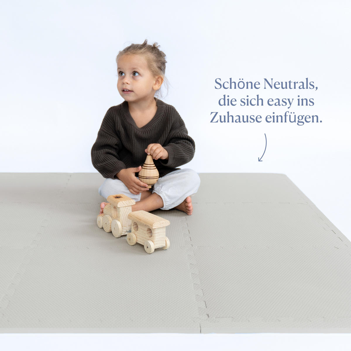 SPIELMATTE Classic Stone grau 131x131 - Grau, Kunststoff (131/131cm)