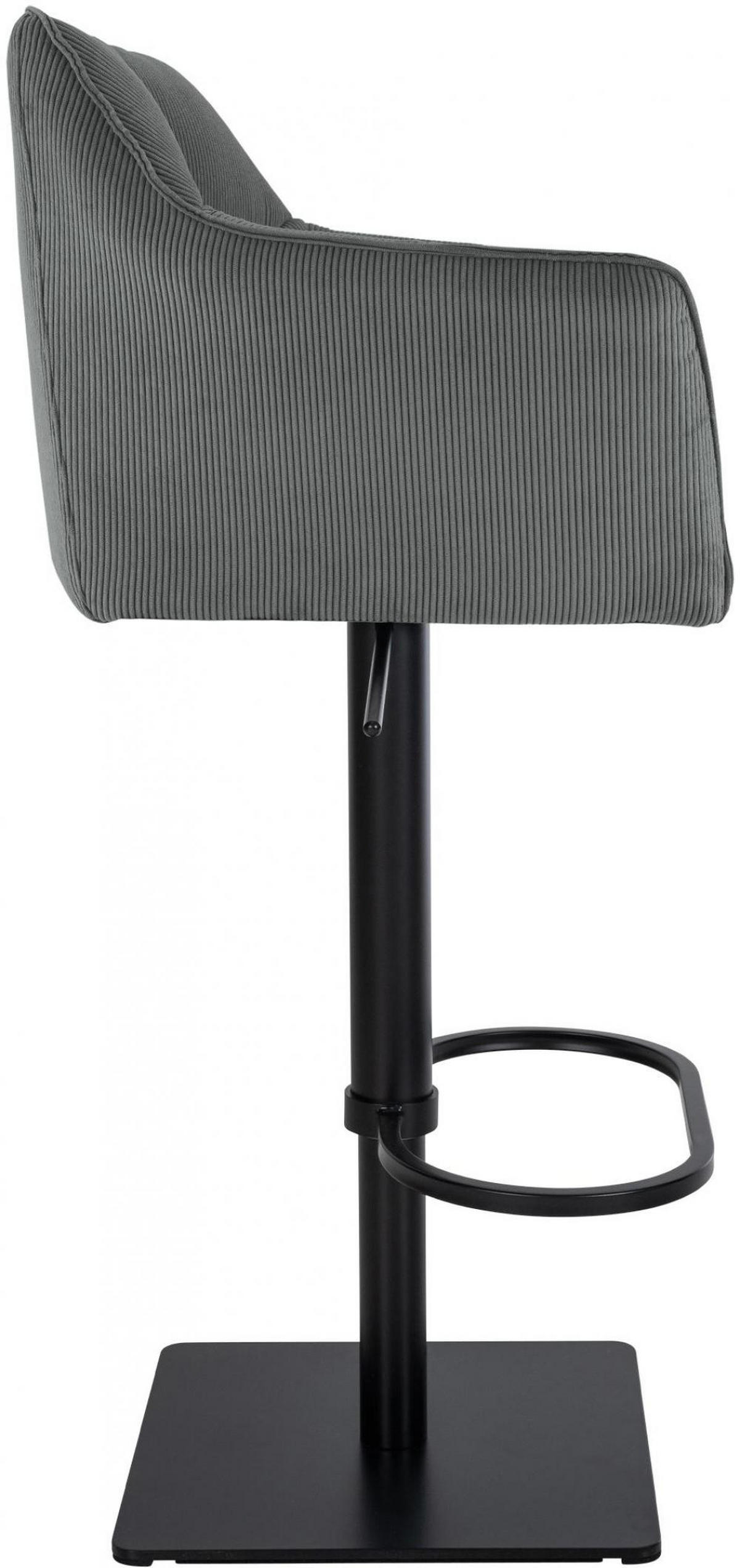 BARHOCKER Cord Grau - Schwarz/Grau, Textil/Metall (64/88/45cm) - CLP