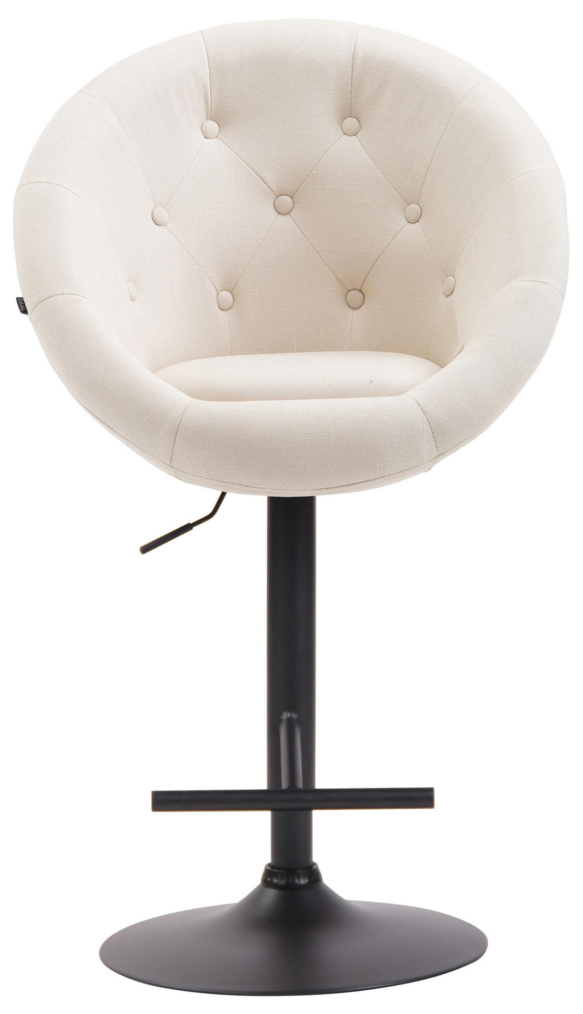 BARHOCKER Stoff creme - Creme/Schwarz, Textil/Metall (65/107/57cm) - CLP