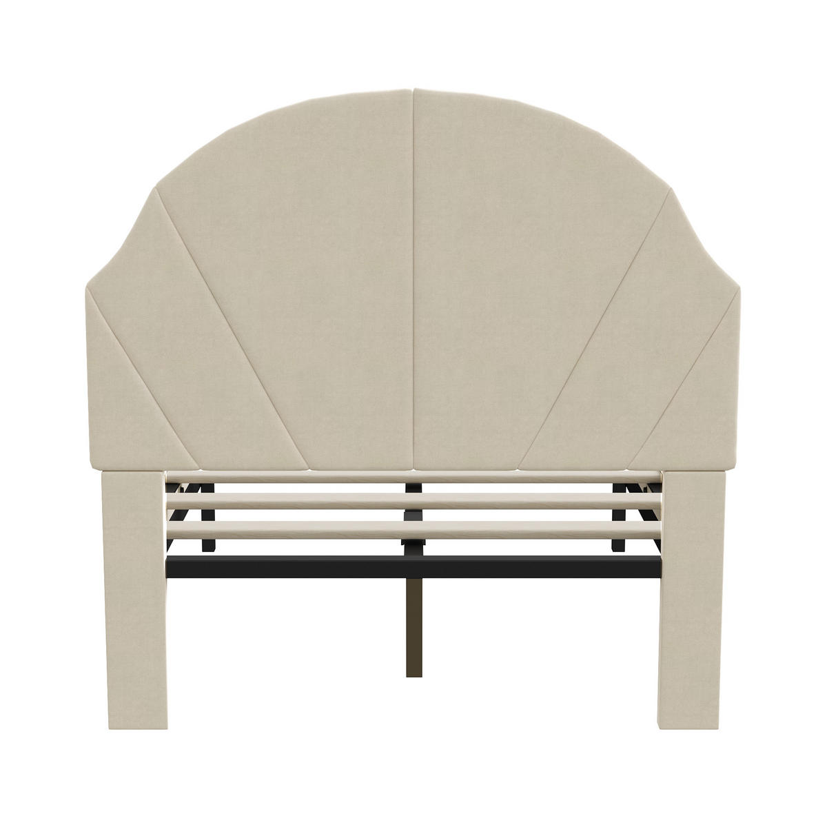 POLSTERBETT 90x200cm Beige Mit Verstellbarem Kopfteil, Jugendbett - Beige, Holz (90/200cm)