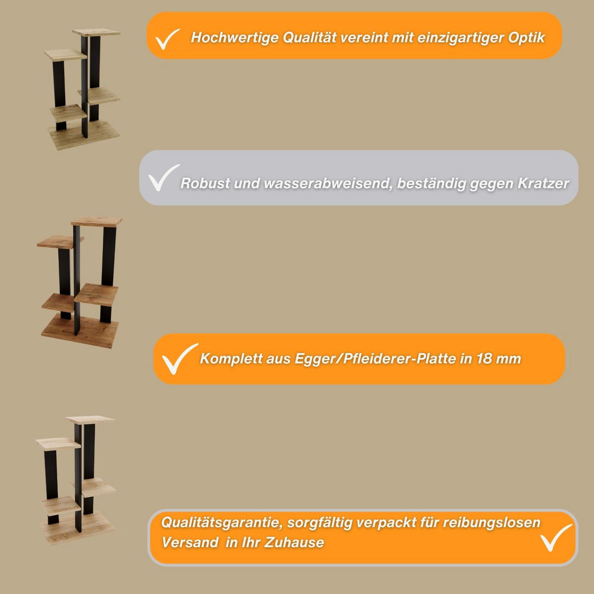 BLUMENSTÄNDER M4 - Sonoma Eiche, Holzwerkstoff (32/82/52cm) - RAUMHIRSCH FURNITURE