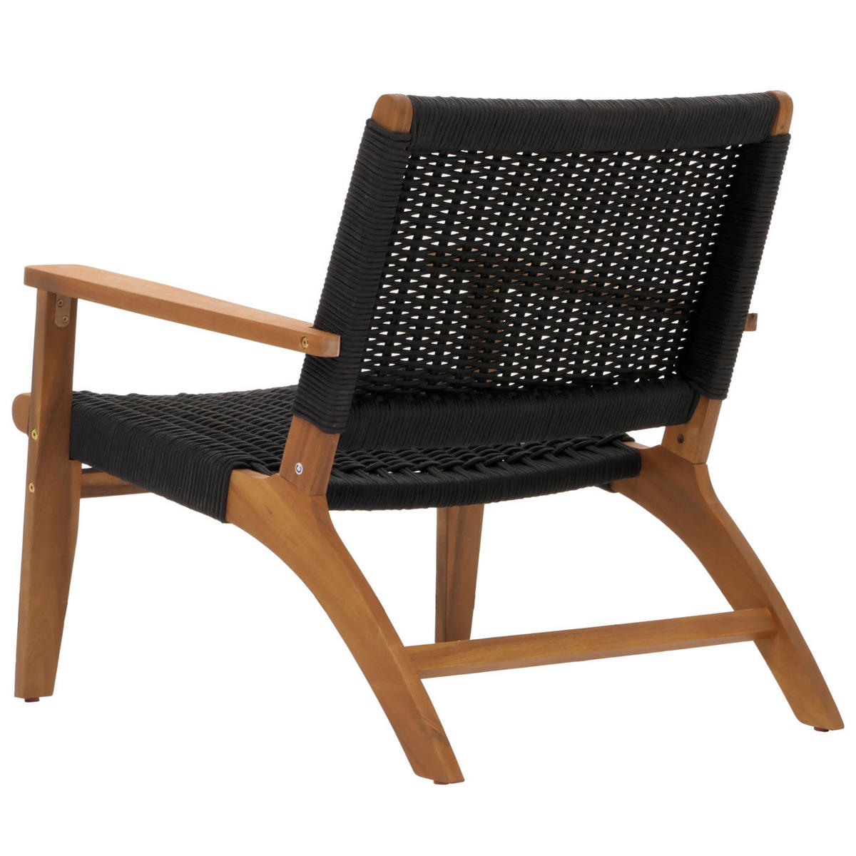 LOUNGE-GARTEN-GARNITUR Braun, Schwarz - Schwarz/Braun, Holz - MCW