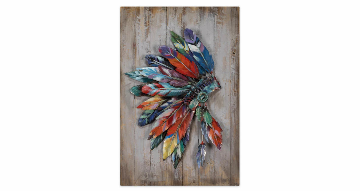 METALLBILD Bunt 60/90 cm - Multicolor/Braun, Metall (3.27/90cm) - KUNSTLOFT