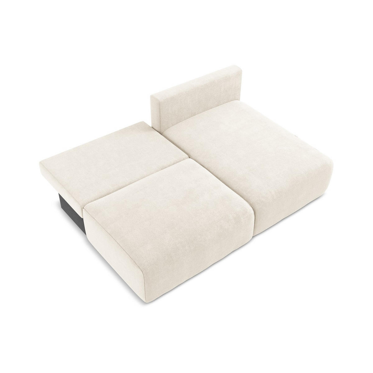 ECKSOFA mit Schlaffunktion rechts Chenille Stoff Beige - Beige/Creme, Kunststoff/Textil (210/149cm) - LaMiaSofa