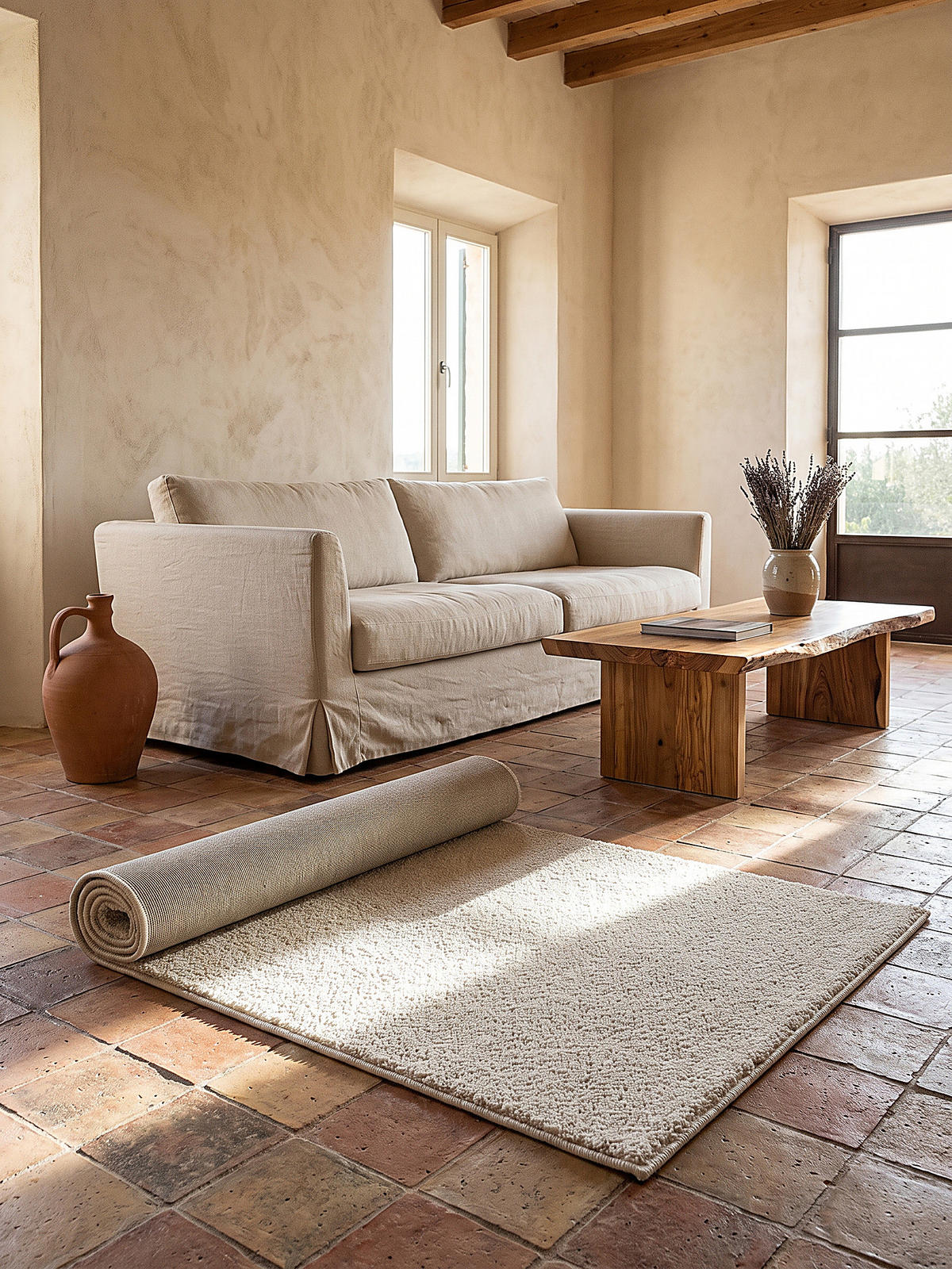 TEPPICHLÄUFER Uni BORMIDA Polypropylen Creme 60 x 110 cm - Beige, Textil (60/110cm) - KADIMA DESIGN