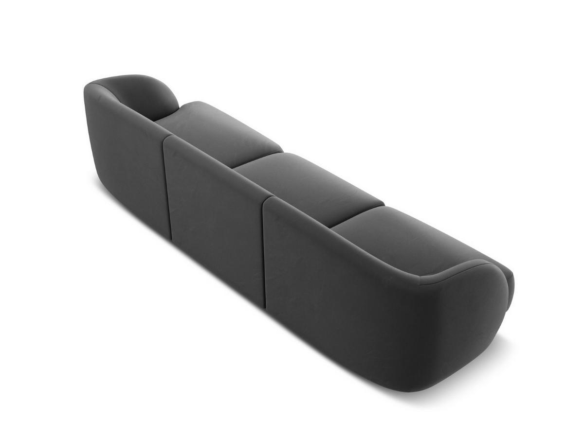 SOFA Miley aus Samt grau 3 Sitzplätze - Grau, Textil (90/70/255cm) - Micadoni