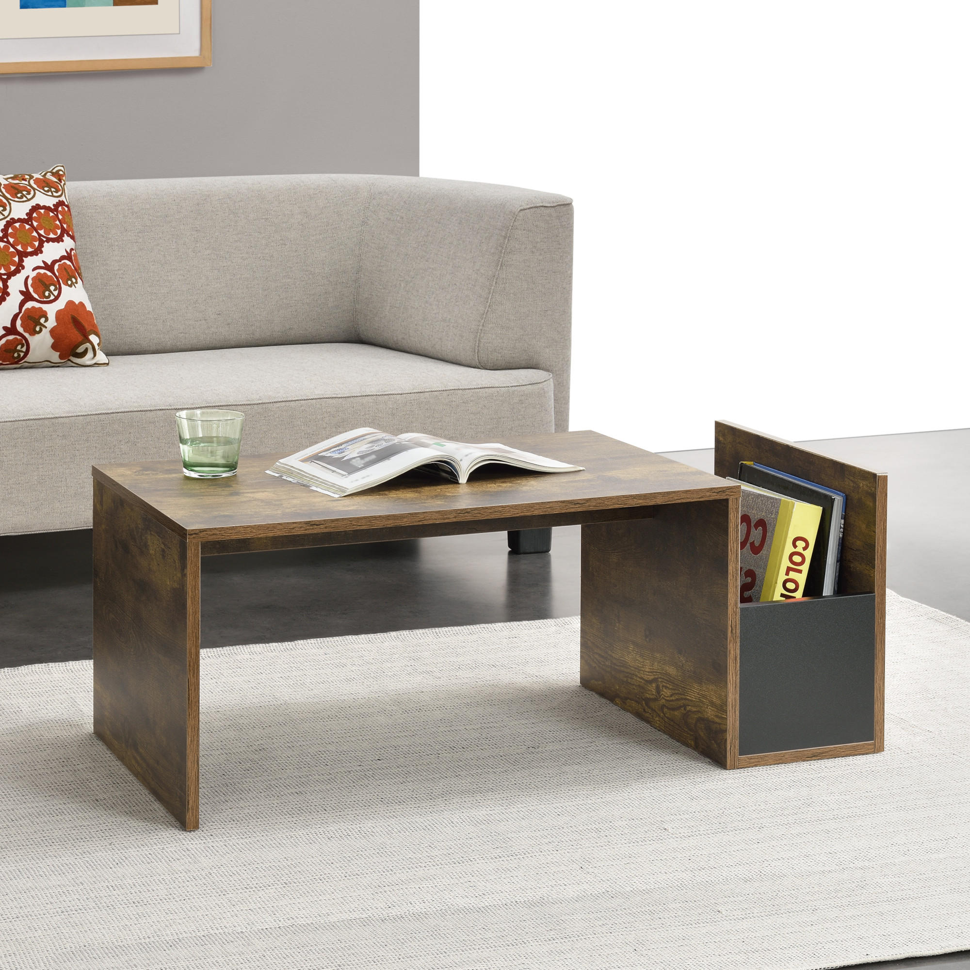 COUCHTISCH Bollnäs 90/45/35 - Eichefarben, Holzwerkstoff (45/90/35cm) - [en.casa]